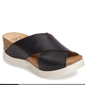 🖤👠🪰♥️ FLY LONDON WARY sz.40 EU, (9.5 US) Leather Wedge Platform ♥️🪰👠🖤